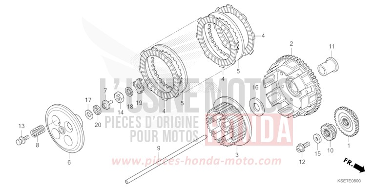 KUPPLUNG von CRF150R "Big Wheels" EXTREME RED (R292) von 2022